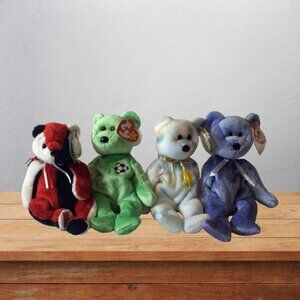 Ty Beanie Baby Lot Clubby, Kicks, Patriot & Cheery Vintage